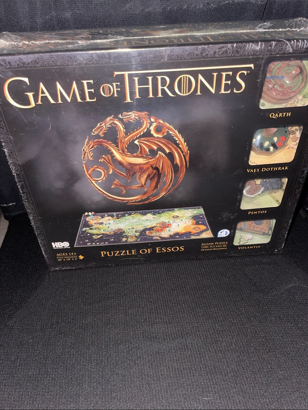 Game of Thrones Puzzle of Essos Jigsaw Puzzle - Black and Gold